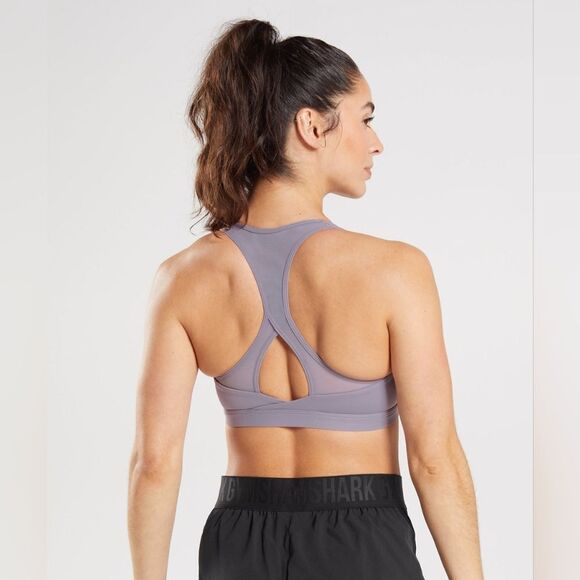 Gymshark Crossover Sports Bra light support Size S in Slate Lavender NWT in pack - Picture 2 of 9
